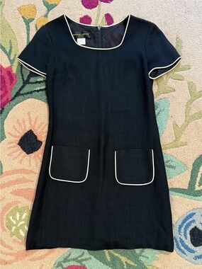 Donna Ricco linen shift dress, size 2 petite